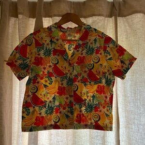 Marine Layer Lucy Resort Shirt, Watermelon Print